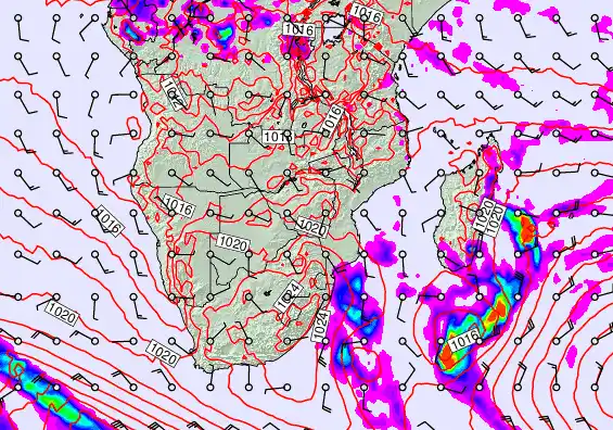 South Africa forecast chart for Tuesday, June 9th, 2026 at 6:00 PM