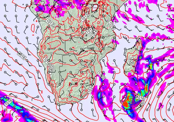 South Africa forecast chart for Wednesday, June 10th, 2026 at 12:00 AM