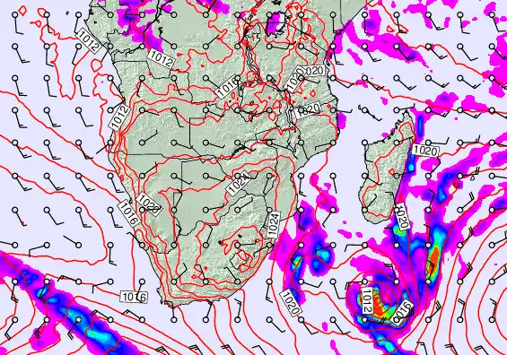 South Africa forecast chart for Wednesday, June 10th, 2026 at 6:00 AM