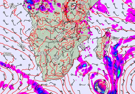 South Africa forecast chart for Wednesday, June 10th, 2026 at 6:00 PM
