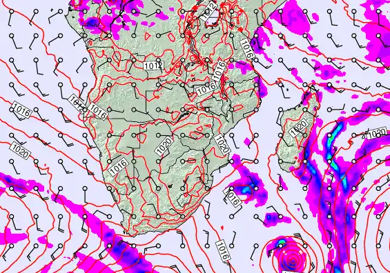 South Africa forecast chart for Thursday, June 11th, 2026 at 12:00 AM