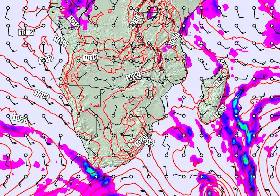 South Africa forecast chart for Thursday, June 11th, 2026 at 6:00 AM