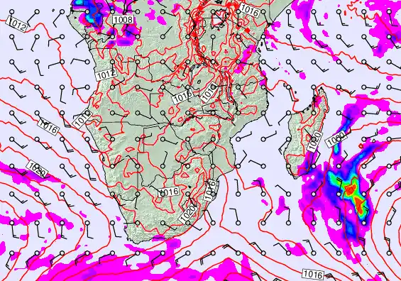 South Africa forecast chart for Thursday, June 11th, 2026 at 6:00 PM