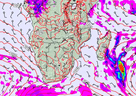 South Africa forecast chart for Friday, June 12th, 2026 at 12:00 AM
