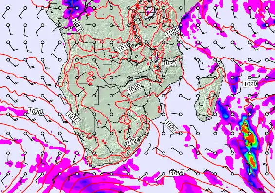 South Africa forecast chart for Friday, June 12th, 2026 at 6:00 AM