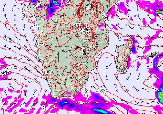 South Africa forecast chart for Saturday, June 13th, 2026 at 12:00 AM