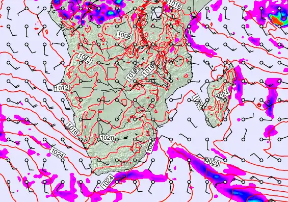 South Africa forecast chart for Saturday, June 13th, 2026 at 6:00 PM