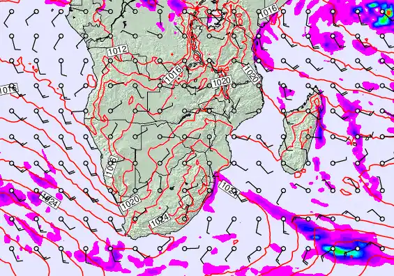 South Africa forecast chart for Sunday, June 14th, 2026 at 6:00 AM