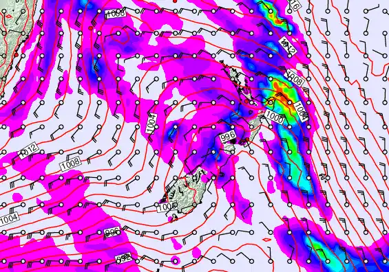 New Zealand forecast chart for Friday, June 5th, 2026 at 6:00 PM