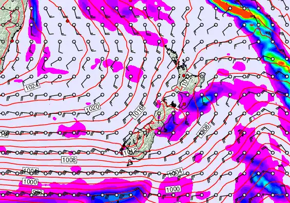 New Zealand forecast chart for Saturday, June 6th, 2026 at 6:00 PM