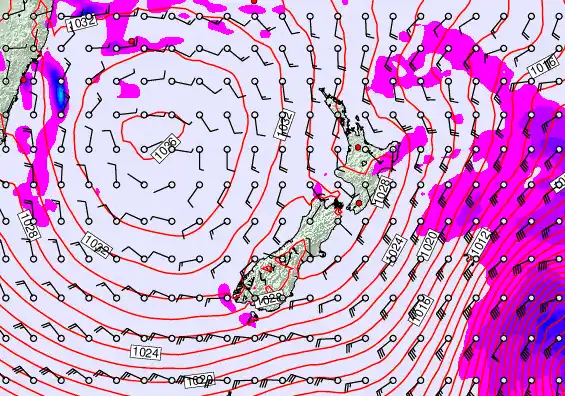 New Zealand forecast chart for Tuesday, June 9th, 2026 at 12:00 AM