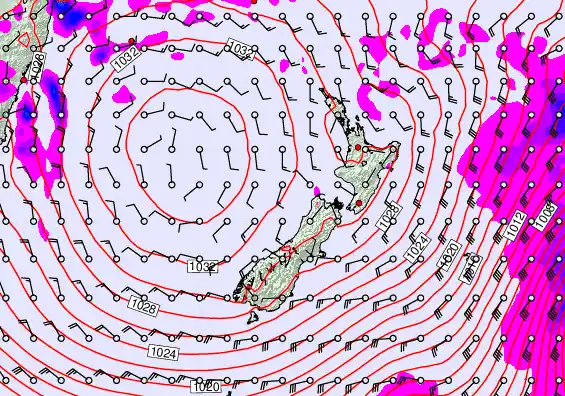 New Zealand forecast chart for Tuesday, June 9th, 2026 at 6:00 AM