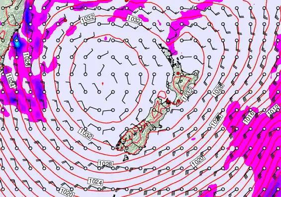 New Zealand forecast chart for Tuesday, June 9th, 2026 at 6:00 PM
