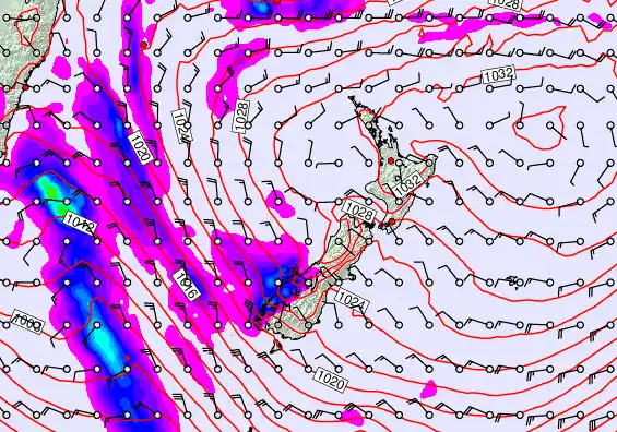 New Zealand forecast chart for Saturday, June 13th, 2026 at 6:00 PM