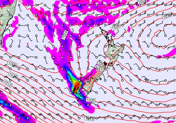 New Zealand forecast chart for Monday, June 15th, 2026 at 12:00 AM
