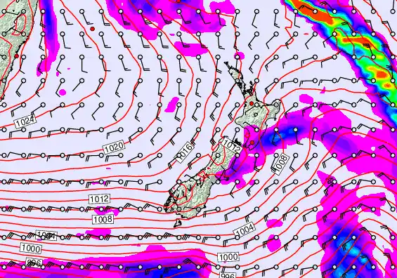 New Zealand forecast chart for Saturday, June 6th, 2026 at 6:00 PM