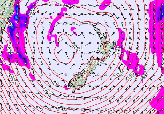 New Zealand forecast chart for Wednesday, June 10th, 2026 at 12:00 AM