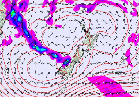 New Zealand forecast chart for Friday, June 12th, 2026 at 12:00 AM