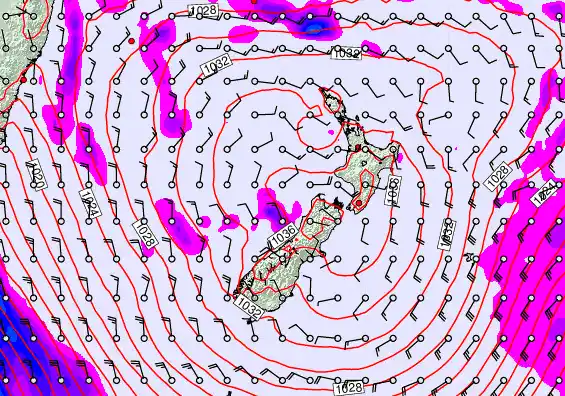 New Zealand forecast chart for Friday, June 12th, 2026 at 6:00 PM