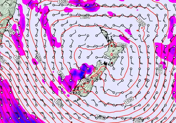 New Zealand forecast chart for Saturday, June 13th, 2026 at 12:00 AM