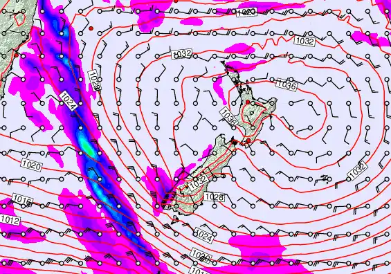New Zealand forecast chart for Saturday, June 13th, 2026 at 6:00 PM