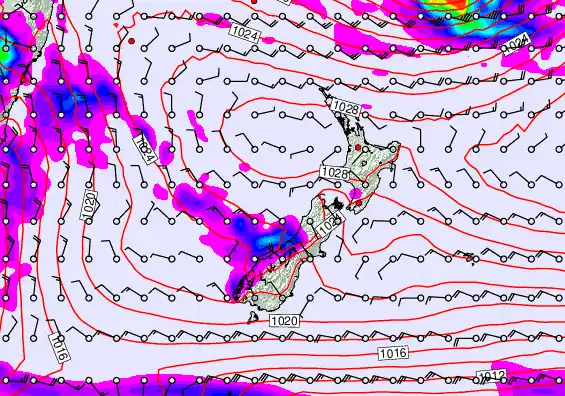 New Zealand forecast chart for Tuesday, June 16th, 2026 at 6:00 AM