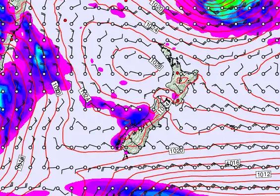 New Zealand forecast chart for Tuesday, June 16th, 2026 at 12:00 PM