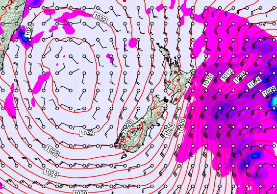 New Zealand forecast chart for Tuesday, June 9th, 2026 at 12:00 AM