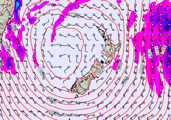 New Zealand forecast chart for Tuesday, June 9th, 2026 at 6:00 PM