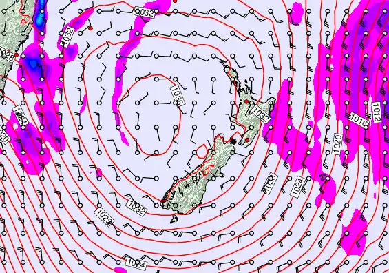New Zealand forecast chart for Wednesday, June 10th, 2026 at 12:00 AM
