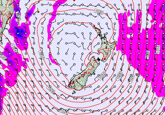 New Zealand forecast chart for Wednesday, June 10th, 2026 at 6:00 AM