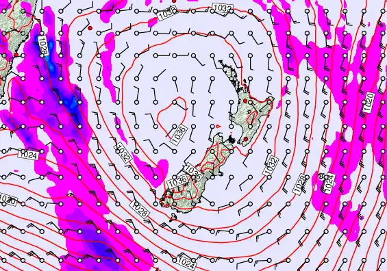 New Zealand forecast chart for Wednesday, June 10th, 2026 at 6:00 PM