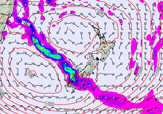 New Zealand forecast chart for Friday, June 12th, 2026 at 12:00 AM