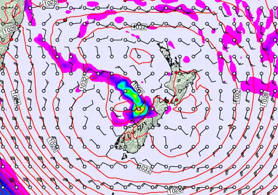 New Zealand forecast chart for Friday, June 12th, 2026 at 6:00 PM