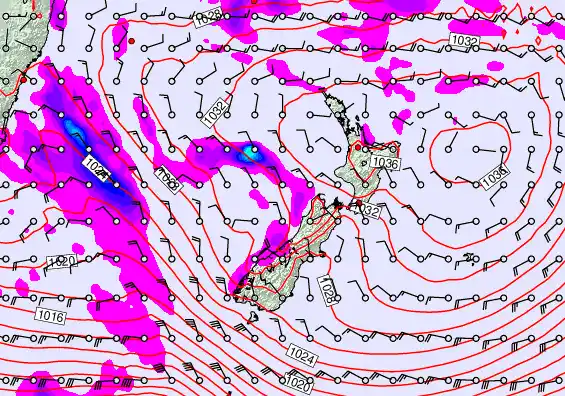 New Zealand forecast chart for Saturday, June 13th, 2026 at 6:00 PM