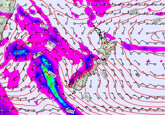 New Zealand forecast chart for Tuesday, June 16th, 2026 at 6:00 AM