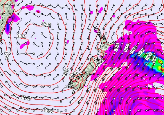 New Zealand forecast chart for Monday, June 8th, 2026 at 6:00 PM