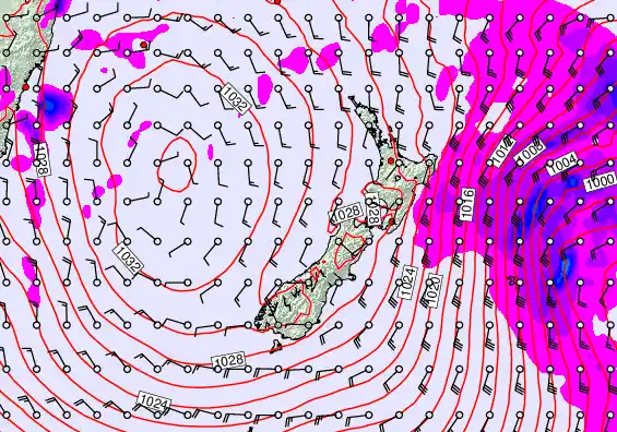 New Zealand forecast chart for Tuesday, June 9th, 2026 at 6:00 AM