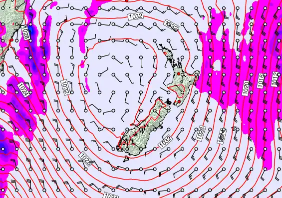New Zealand forecast chart for Wednesday, June 10th, 2026 at 6:00 AM
