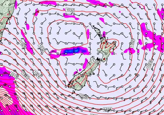New Zealand forecast chart for Saturday, June 13th, 2026 at 12:00 AM