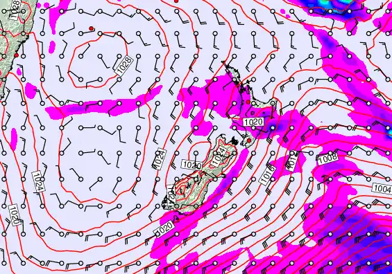 New Zealand forecast chart for Tuesday, June 16th, 2026 at 6:00 PM