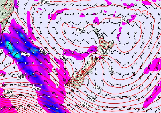 New Zealand forecast chart for Saturday, June 13th, 2026 at 6:00 PM