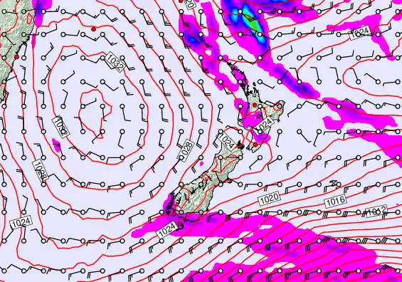 New Zealand forecast chart for Tuesday, June 16th, 2026 at 6:00 AM