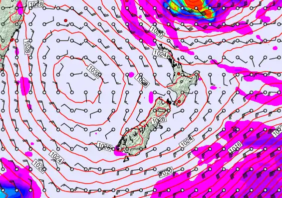 New Zealand forecast chart for Tuesday, June 16th, 2026 at 6:00 PM