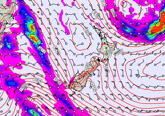 New Zealand forecast chart for Thursday, June 18th, 2026 at 6:00 PM