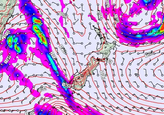 New Zealand forecast chart for Friday, June 19th, 2026 at 12:00 AM