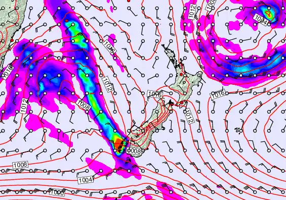 New Zealand forecast chart for Friday, June 19th, 2026 at 6:00 AM
