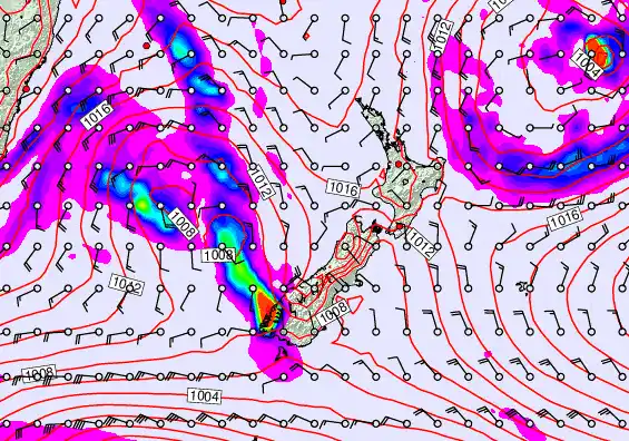 New Zealand forecast chart for Friday, June 19th, 2026 at 12:00 PM