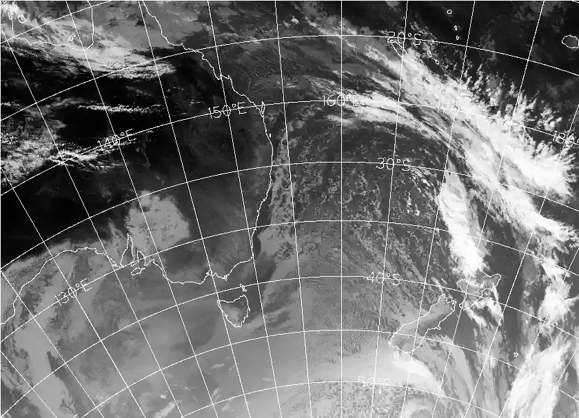 satellite chart for Saturday, May 9th, 2026 at 6:00 AM
