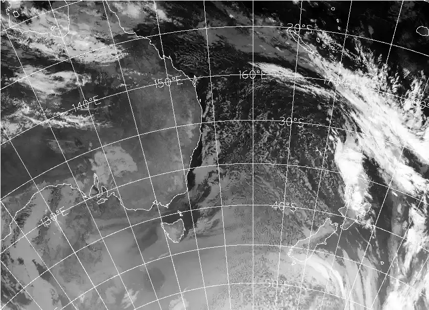 satellite chart for Saturday, May 9th, 2026 at 9:00 AM
